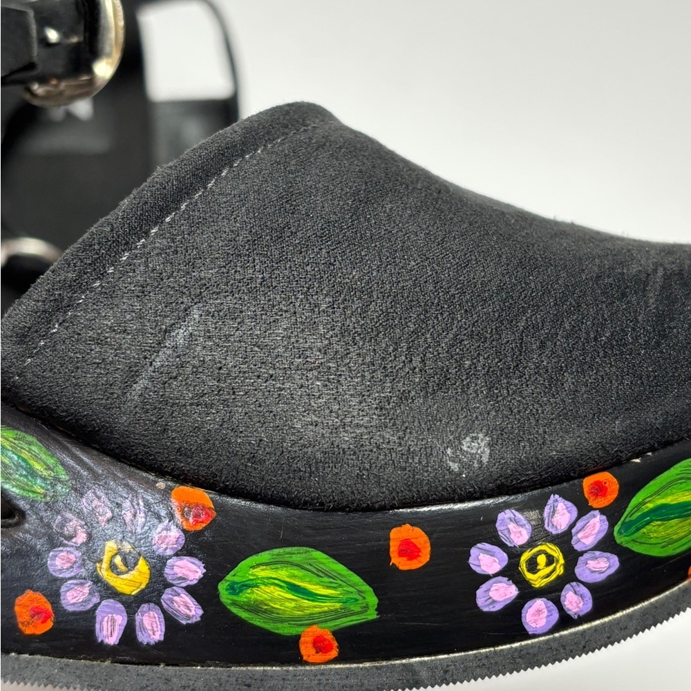 ONE OF A KIND Sugar Skull Mary Jane Handmade Wedge Platform Heel Punk Goth SZ7 - Picture 8 of 11